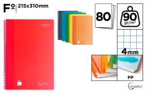 CUADERNO ESPIRAL Fº 80 HOJAS 90 g/m² 4X4